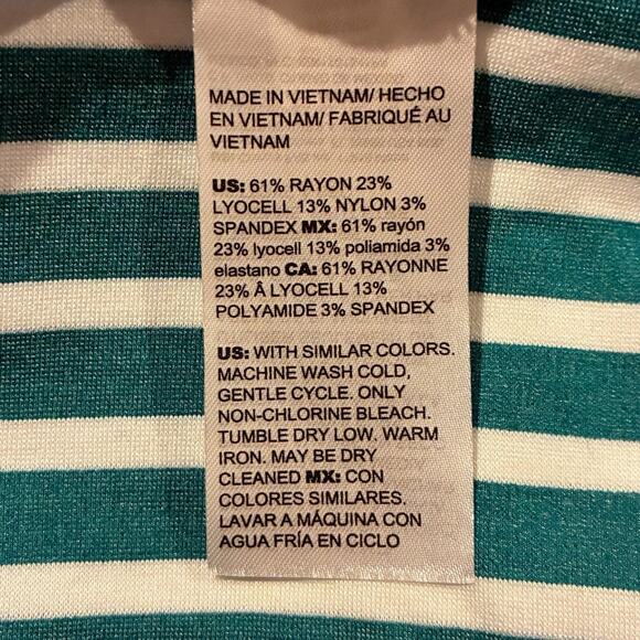 Chico's Ponte Knit Tunic Women's Size 3 (XL) Jade Abstract Stripe Comfort Office - Picture 4 of 6